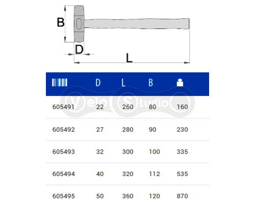 Молоток Unior Tools поліуретановий 27 мм