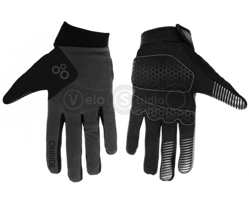 Вело рукавички ONRIDE Long 20 із гелем сірі розмір S