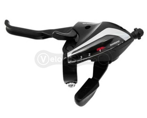Тормоз ручка/шифтер Shimano ST-EF60 левый 3 скорости, трос, черная, OEM