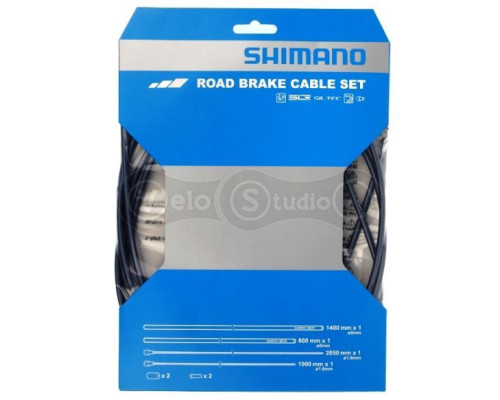 Комплект тросов и рубашек тормоза шоссе Shimano с покрытием SIL-TEC
