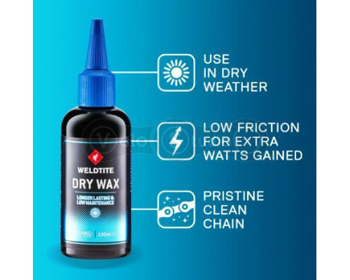 Cмазка цепи Weldtite Dry Wax, парафиновая, 100 мл