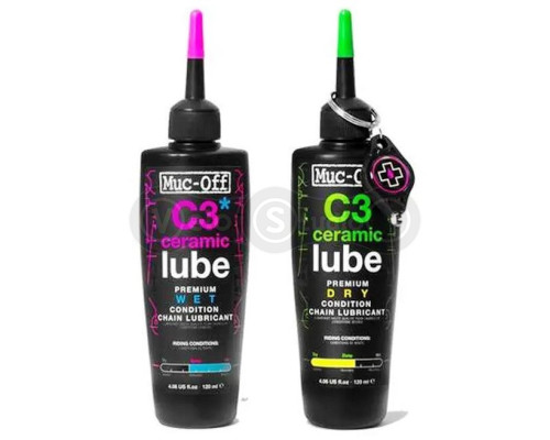 Мастило ланцюга Muc-Off C3 Ceramic Dry + Wet Lube 120 ml + ліхтарик