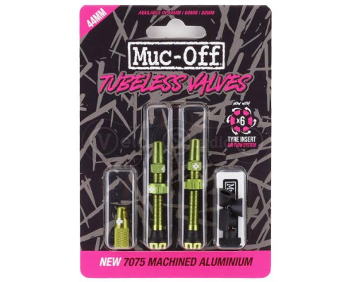 Безкамерний ніпель MUC-OFF Tubeless V2 44 мм зелений - 2 штуки