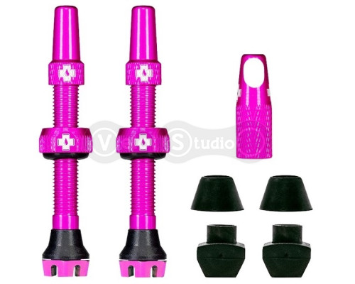 Безкамерний ніпель MUC-OFF Tubeless V2 44 мм рожевий - 2 штуки