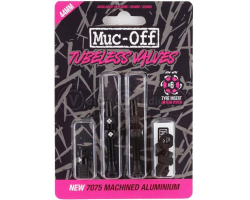 Безкамерний ніпель MUC-OFF Tubeless V2 44 мм чорний - 2 штуки