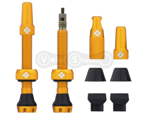 Бескамерный ниппель MUC-OFF Tubeless V2 44 мм золотой - 2 штуки