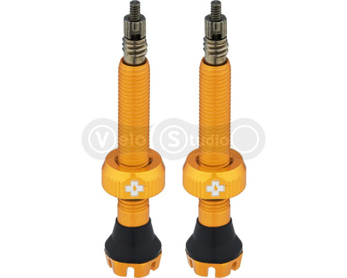 Бескамерный ниппель MUC-OFF Tubeless V2 44 мм золотой - 2 штуки