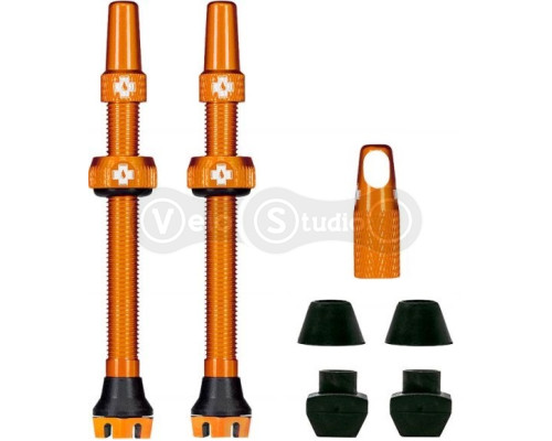 Бескамерный ниппель MUC-OFF Tubeless V2 60 мм оранжевый - 2 штуки