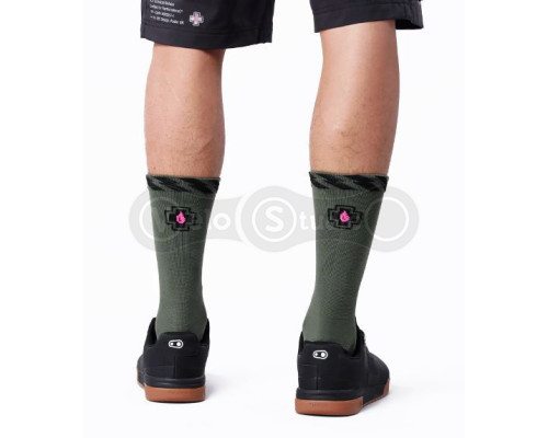 Вело носки Muc-Off MTB Technical Riders зелёные L (44-46 размер)