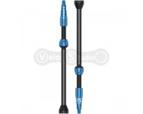 Бескамерный ниппель Lezyne CNC TLR Valve 80 мм синий - 2 шт