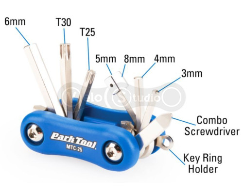 Мультитул Park Tool MTC-25, 3/4/5/6/8mm, T25/T30 комбо отвёртка