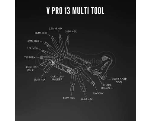 Мультитул LEZYNE V PRO 13 Черный Y14