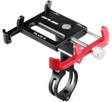 Держатель гаджета GUB PLUS 6 на руль алюминиевый с поворотным механизмом черно-красный