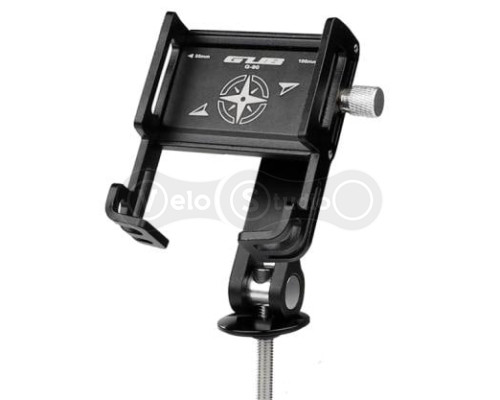 Тримач гаджета GUB G-90 алюмінієвий в кришку кермовий, з поворотним механізмом, чорний