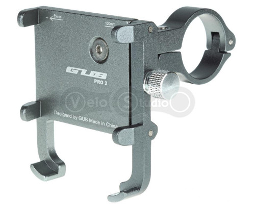 Держатель гаджета GUB PRO 2 на руль алюминиевый серый