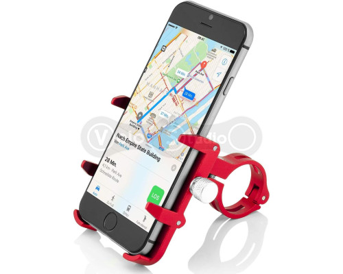 Держатель гаджета GUB PRO-3 на руль для PowerBank/телефонов в чехлах, красный