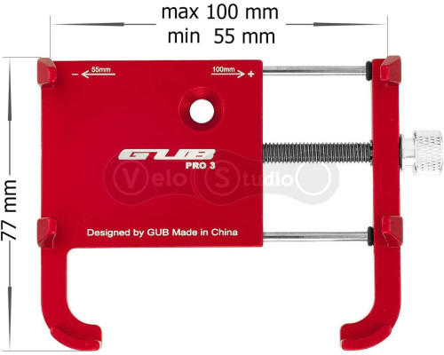 Держатель гаджета GUB PRO-3 на руль для PowerBank/телефонов в чехлах, красный