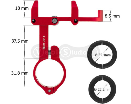 Держатель гаджета GUB PRO-3 на руль для PowerBank/телефонов в чехлах, красный