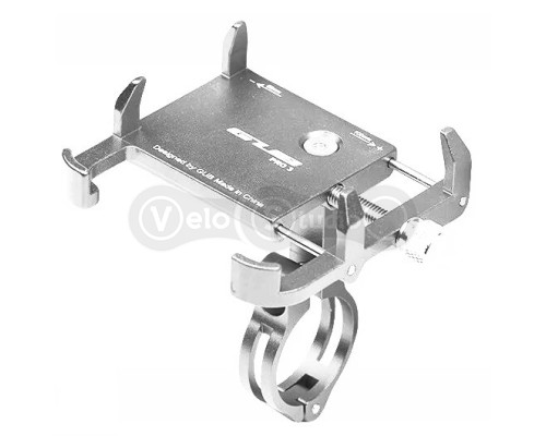 Держатель гаджета GUB PRO-3 на руль для PowerBank/телефонов в чехлах, титан