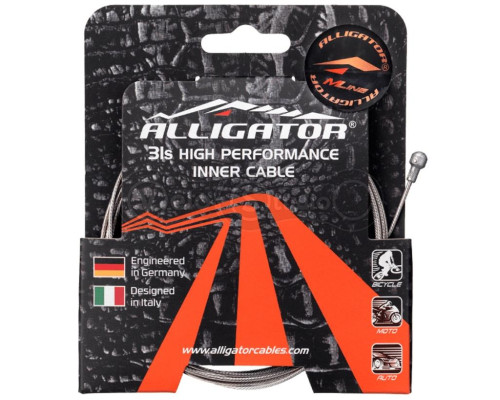 Тросик тормозной Alligator для шоссе нержавеющий полированный