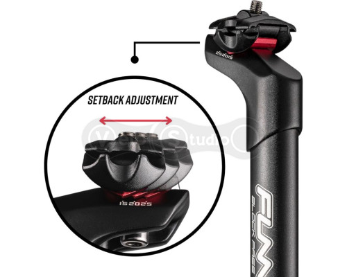 Підсідельний штир FUNN BlockPass 31,6/400 мм, регульований offset 15/20/25 мм, чорний