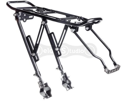 Багажник Kaiwei Carrier 20, на перья рамы, алюминий, черный, универсальный крепеж