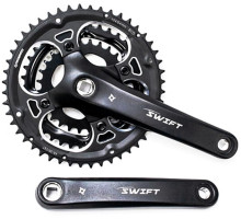 Шатуны PROWHEEL SWIFT-201P, под квадрат, 170мм, 28-38-48Т, черные