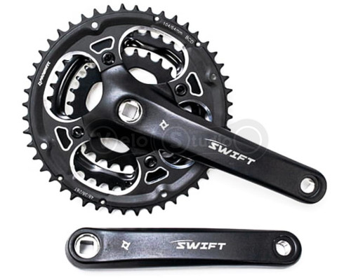 Шатуны PROWHEEL SWIFT-201P, под квадрат, 170мм, 28-38-48Т, черные