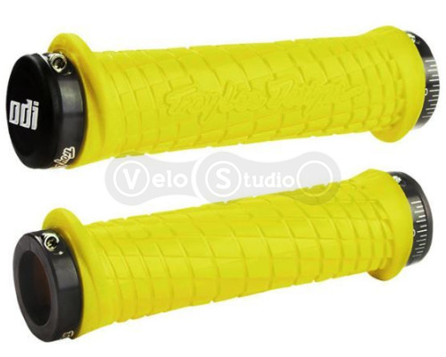 Грипсы ODI Troy Lee Designs Signature MTB Lock-On Bonus Pack Yellow w/Graphite Clamps