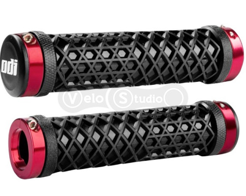 Грипсы ODI Vans® Lock-On Grips, Black w/ Red Clamps