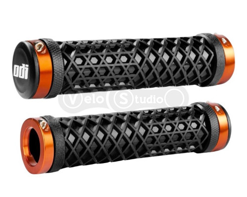 Грипсы ODI Vans® Lock-On Grips, Black w/ Orange Clamps