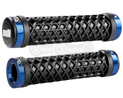 Грипсы ODI Vans® Lock-On Grips, Black w/ Blue Clamps