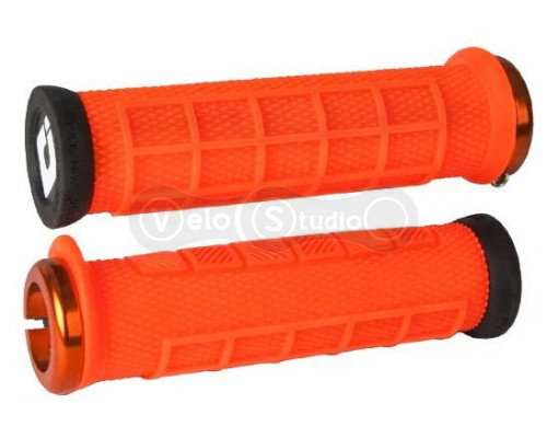 Грипсы ODI Elite Flow, V2.1 Lock On, Brt Orange w/Orange Clamp