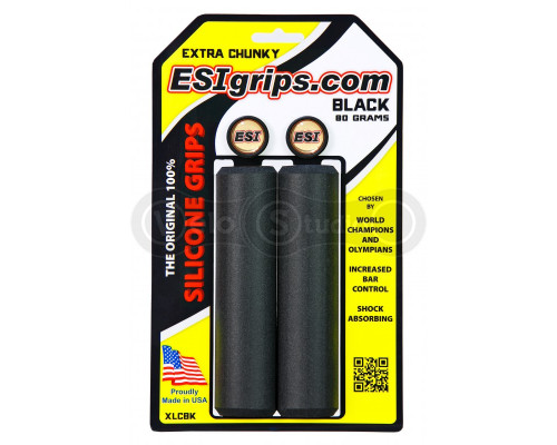 Грипси ESI Extra Chunky Black (чорні) 34 мм