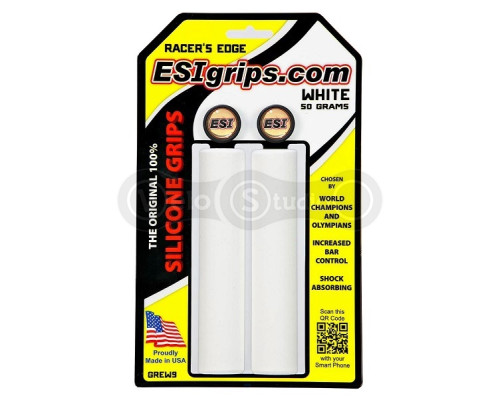 Грипси ESI Racer's Edge White (білі) 30 мм