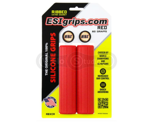 Грипси ESI Ribbed Extra Chunky Silicone Grips Red 34 мм