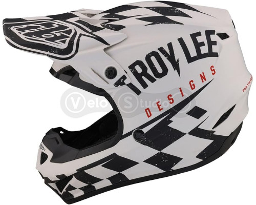 Мотошлем TLD SE4 Polyacrylite Mips Helmet Race Shop [White Black] M (57-58 см)