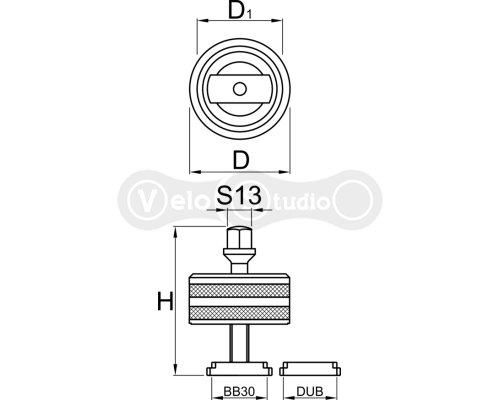 Инструмент Unior Tools для снятия каретки Press-Fit BB30 и DUB