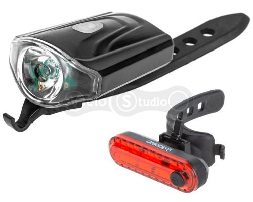 Комплект света ONRIDE Xeo USB (50 lm, 550 mAh, Micro-USB) + ONRIDE Stripe (10 lm, 90 mAh, Type-C)