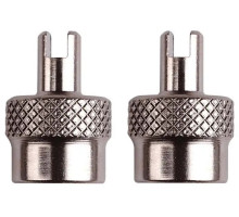 Ковпачок на ніпель ONRIDE AV з ключем, металевий, сріблястий (уп. 2 шт)