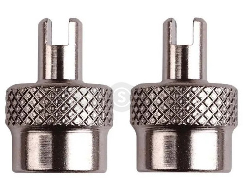 Колпачок на ниппель ONRIDE AV с ключом, металлический, серебристый (уп. 2 шт)