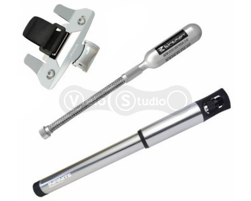 Насос велосипедный Birzman Infinite / ручной / 90psi / серебро/ совместим с CO2