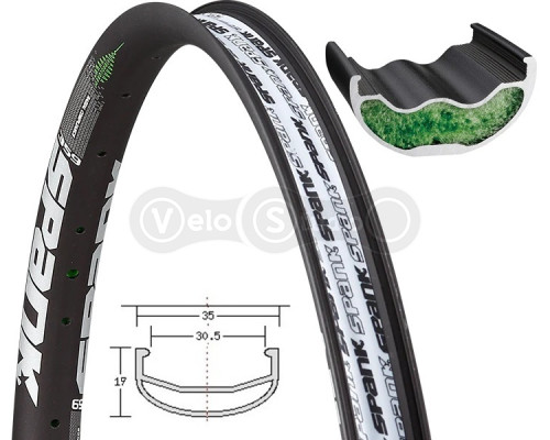 Обод SPANK 359 Vibrocore™, 35x27.5 Tubeless Ready 32H, F/V Presta