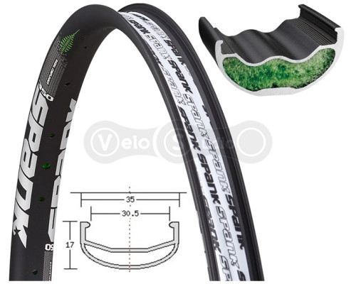 Обод SPANK 350 Vibrocore™, 35x29 Tubeless Ready 32H, F/V Presta