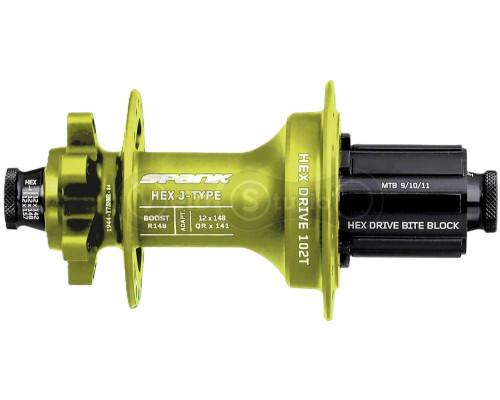Задня втулка SPANK HEX J-TYPE Boost R148 HG 32H, Green