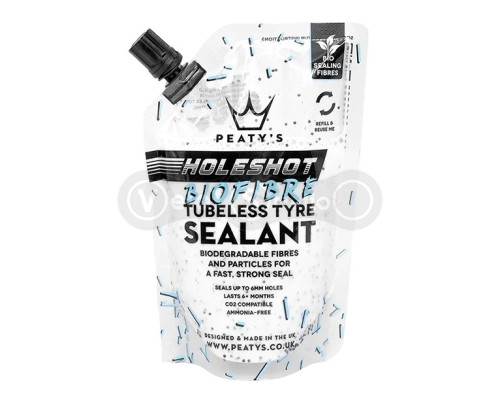 Герметик безкамерний Peaty's Holeshot BioFibre Tubeless Tyre Sealant, 120ml