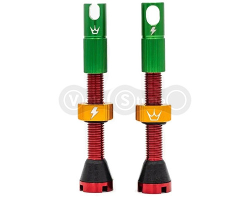 Ниппели Peaty's x Chris King Tubeless Valves, 42mm, Rasta- 2 шт
