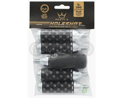 Набор балончиков Peaty's Holeshot CO2 Cartridge Refill Pack, MTB 5x25g