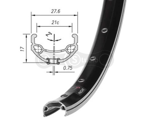 Обод Mach1 670, 26" 36 отверстий, под ободной тормоз, черный