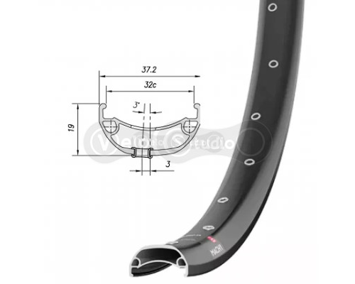 Обод Mach1 TRUCKY 32 27.5 дюймов, 28 спиц, Tubeless Ready